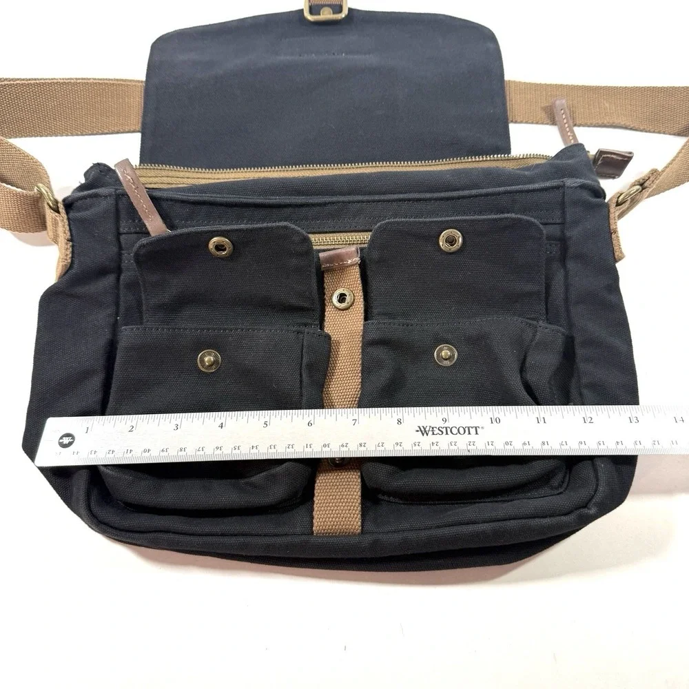 Gootium Canvas Messenger Bag Crossbody Black Multi Pocket‎ EDC Travel